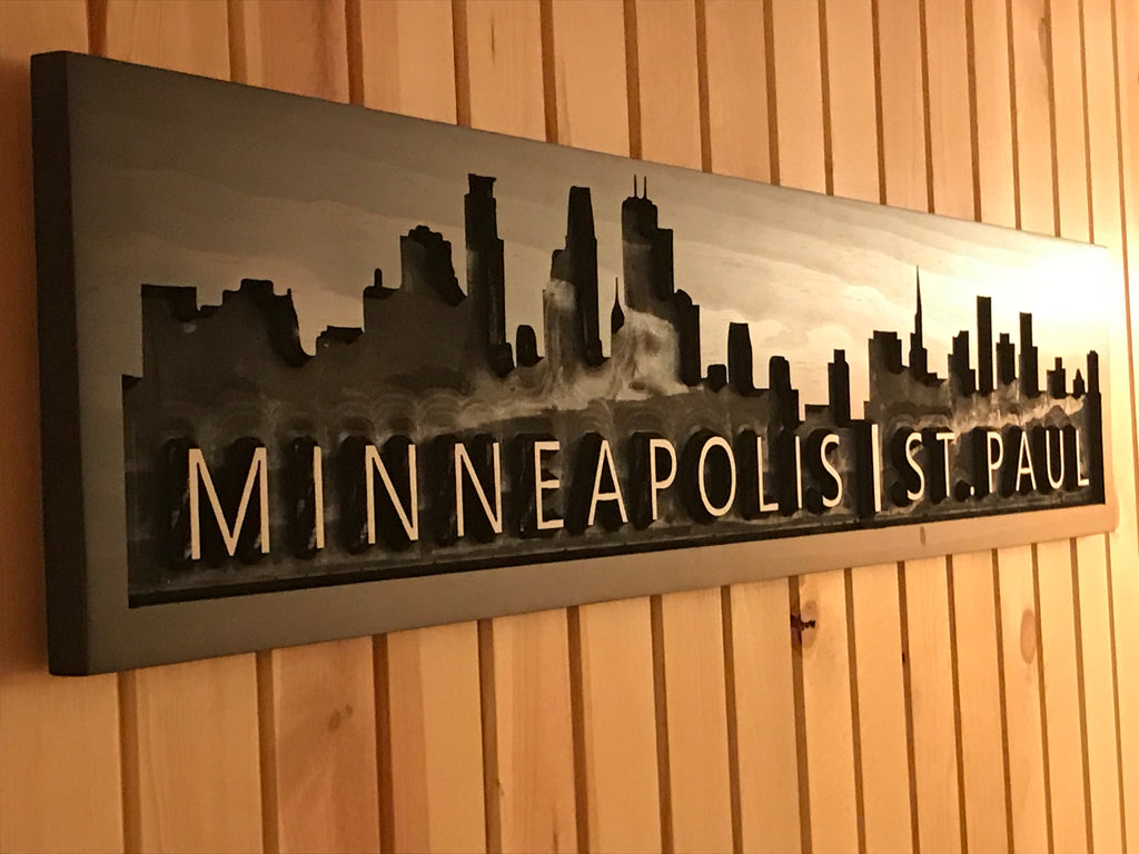 Minneapolis St. Paul Cityscape Skyline  9 x 48
