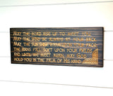 Carved Wooden Sign -Irish Blessing - Blessing sign  - Carved Wood Plaque - Celtic Sign - Sign with Saying - Rustic Sign - May road rise