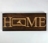 South Dakota Pheasant Home - SD Carved Wooden Sign - Pheasant Sign - Wood Decor Sign - House Sign - SD Home - State Sign - Carved Wood Sign