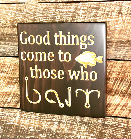 Carved Wooden Sign - Fishing Sign - Cabin Decor - Fishing Wall Art