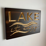 Sign with Saying - Cabin Sign - Lake House Decor - Lake it Easy Sign- Lake Saying Sign -Lake House Sign - Rustic Sign - Cabin Decor