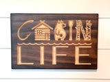 Carved Wooden Sign - Cabin Life - Cottage Sign - Wall Sign - Cabin Sign - Lake Sign - Custom Made Sign - Engraved Sign - Wall Sign