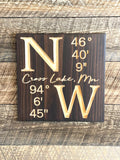 Carved Wood Sign - Custom Home Gift - Wood Sign With Saying- Latitude Longitude - Unique Gift  -Housewarming Gift - Rustic Sign - Engraved Sign