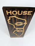 House Divided - Packer Bear Sign - Carved Wooden Sign - Rival Sign - Engraved Sign - Football - Wooden Plaque - Rustic Custom Wood Sign