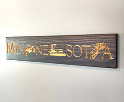 Carved Wooden Sign - Cabin Sport Sign - Lake House Sign - Minnesota Sports Sign - Minnesota Cabin - Cabin Decor - Lodge Sign  - MN Wood Sign