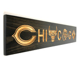 Chicago Team - Chicago Football - Chicago Baseball - Chicago Hockey - Chicago Basketball - Carved Wooden Sign - Sports Sign