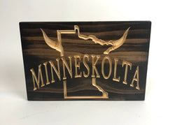 Minneskolta - Minnesota Sport - Carved Wood Sign - Unique Gift - Vikings - Sports Sign -  Viking - Sports Decor - Viking Plaque - Football