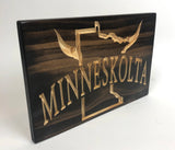 Minneskolta - Minnesota Sport - Carved Wood Sign - Unique Gift - Vikings - Sports Sign -  Viking - Sports Decor - Viking Plaque - Football