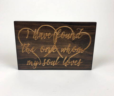 Engraved Wood Plaque- Song of Solomon -Valentine's Day Gift-Wooden Sig –  Transform Treasure