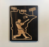 MN Baseball Sign- Bomba Squad - Minnesota Baseball - Carved Wood Sign-   Baseball Decor - Engraved Wood Plaque - Unique Baseball - Rustic