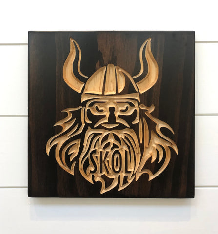 Carved Wood Sign - Victor Viking - Minnesota Sport -  Unique Gift - Vikings - Minneskolta -  Viking - Sports Decor - Viking Plaque