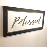 Carved Wooden Sign- Blessed Wood Sign - Wood Sign With Saying -Blessed - Wall Collage - Rustic Wood Sign - Decorative Sign - Engraved Sign