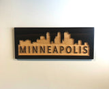 Minneapolis St Paul Skyline - Carved Wooden Sign - MSP Skyline - Cityscape Sign - Twin Cities Skyline  - Rustic Wood Sign  - Engraved Sign