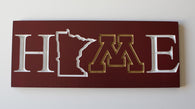 Minnesota Golden Gophers Home Sign Maroon and Gold Carved and Painted Wood Sign SKI U MAH University of Minnesota Minnesota Pride