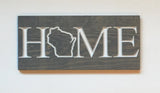 Wisconsin Home - Carved Wooden Sign - WI Home Sign - Home Sign - Home State Sign