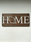 Wisconsin Home - Carved Wooden Sign - WI Home Sign - Home Sign - Home State Sign
